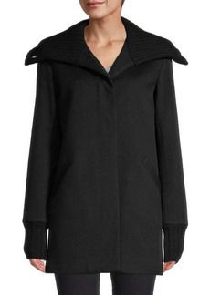 Sofia Cashmere Wool & Cashmere Ribbed Collar Coat