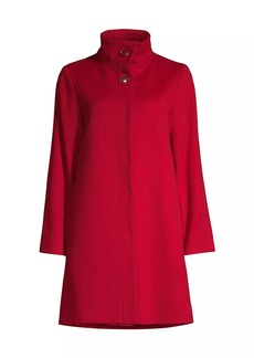 Sofia Cashmere Wool-Cashmere Stand Collar Coat