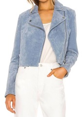 Soia & Kyo Elaine Suede Jacket With Belt In Cerulean