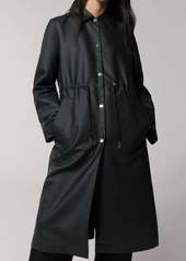 Soia & Kyo Simone Semi-Fitted Raincoat With Detachable Hood In Black