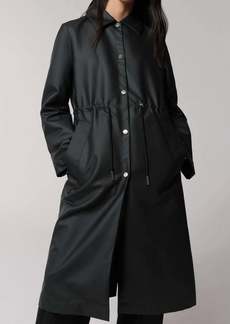 Soia & Kyo Simone Semi-Fitted Raincoat With Detachable Hood In Black