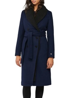 Soia & Kyo Belted Wool Blend Coat in Lapis at Nordstrom
