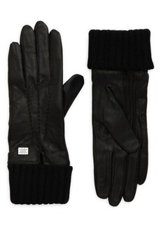 Soia & Kyo Carmel Knit Cuff Leather Gloves