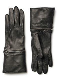 Soia & Kyo Demy Zipper Off Leather & Faux Fur Gloves