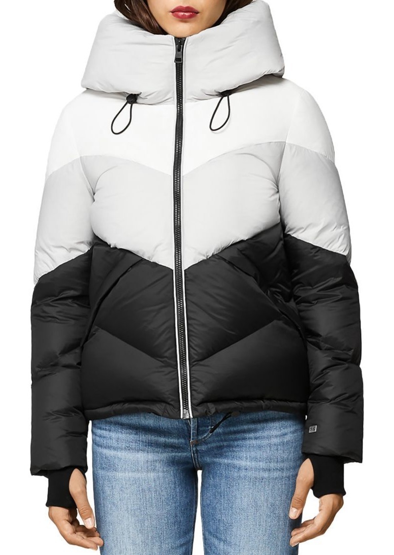 color block down jacket