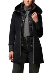 Soia & Kyo Mixed Media Wool Blend Coat with Quilted Bib Insert