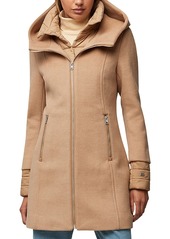 Soia & Kyo Rooney Hooded Mixed Media Coat