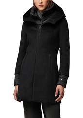 Soia & Kyo Rooney Hooded Mixed Media Coat