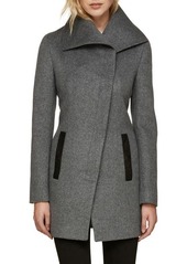 Soia & Kyo Slim Fit Asymmetrical Wool Blend Coat