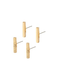 Soko 24K Gold-Plated Meta Bar Stud Earring 4 Piece Set - Gold