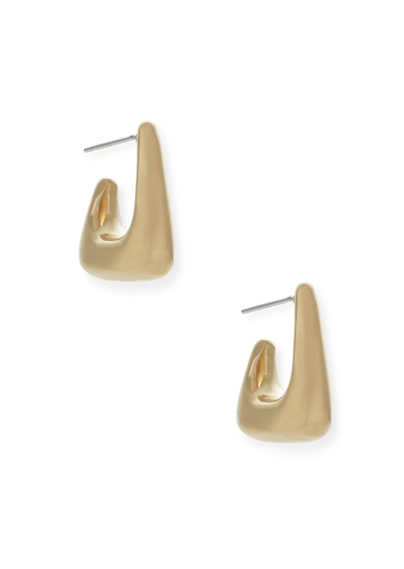 Soko 24K Gold-Plated Mini Mezi Boxed Hoop Earrings - Gold