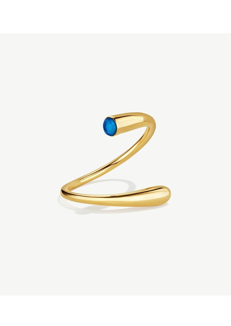 Soko Glass Twisted Dash Cuff - 24k gold plated/swiss blue