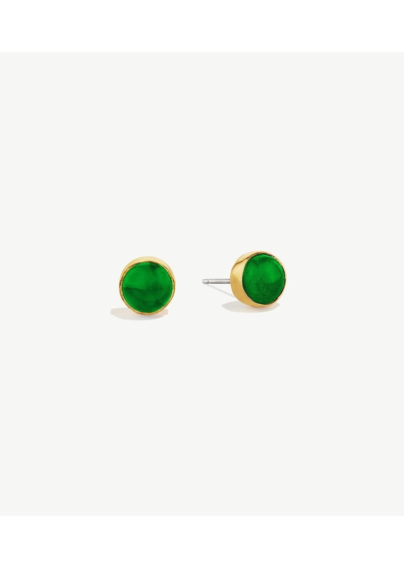 Soko Mini Umbo Stud Earrings - 24k gold plated/forest