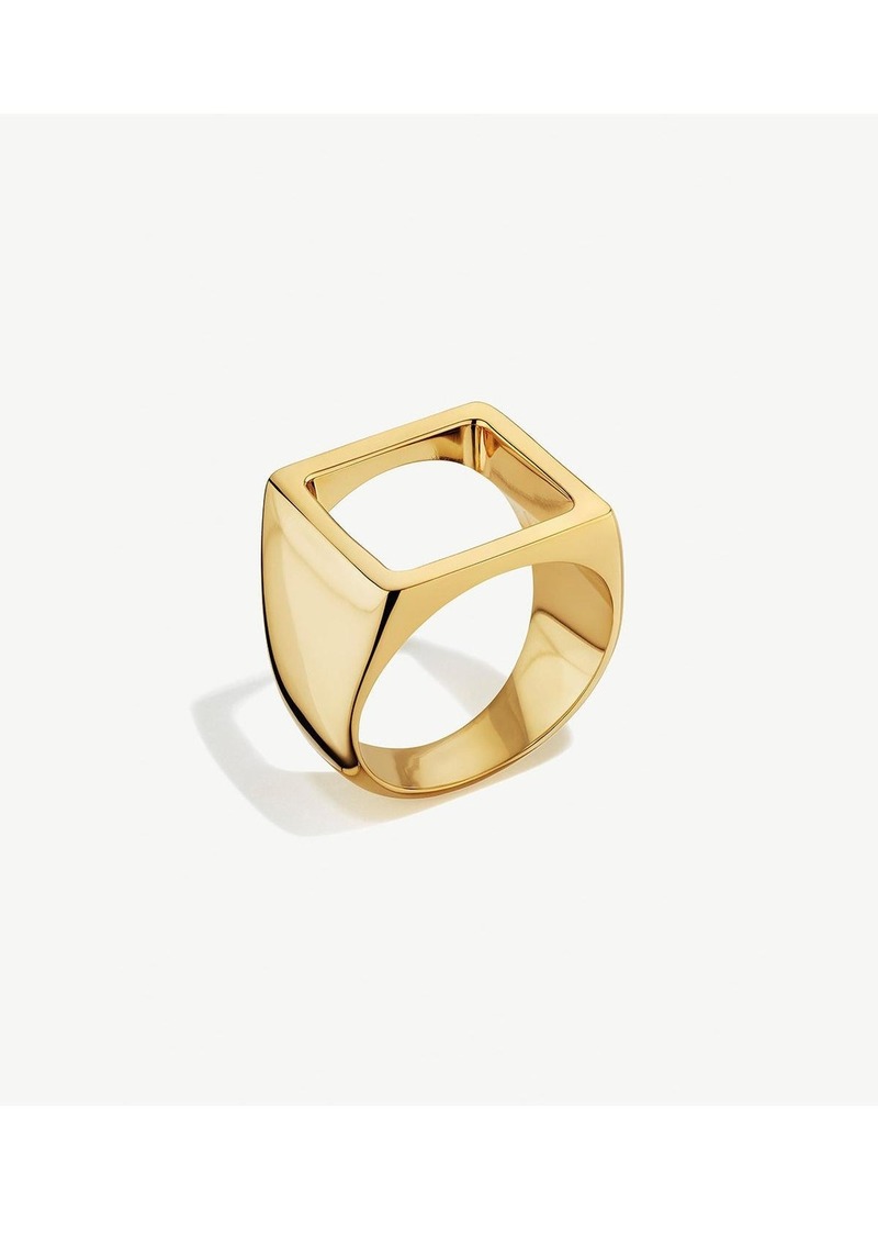 Soko Open Square Statement Ring - 24k gold plated