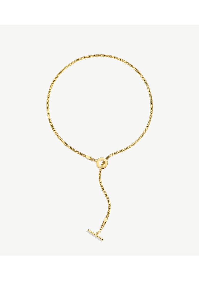 Soko Safu Herringbone Lariat Necklace - 24k gold plated