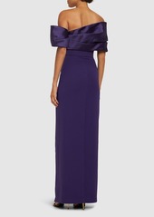 Solace London Alexis Twill & Crepe Maxi Dress