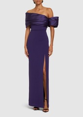 Solace London Alexis Twill & Crepe Maxi Dress