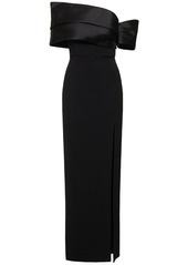 Solace London Alexis Twill & Crepe Maxi Dress