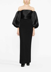 Solace London Carmen off-the-shoulder gown