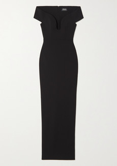 Solace London Marlowe Off-the-shoulder Crepe Gown