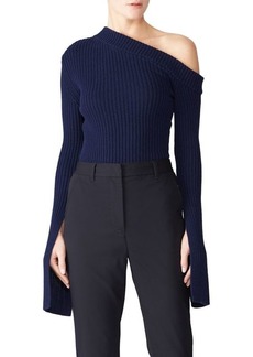 Solace London Ribbed One Shoulder Sweater