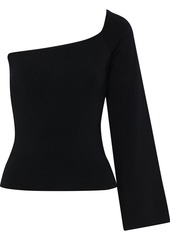 Solace London Woman Renata One-shoulder Stretch-knit Top Black