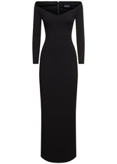 Solace London Tara Off-the-shoulder Crepe Long Dress