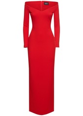 Solace London Tara Off-the-shoulder Crepe Long Dress