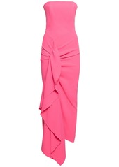 Solace London Thalia Woven Crepe Strapless Midi Dress