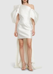 Solace London Ula Twill Mini Dress W/ Maxi Bow