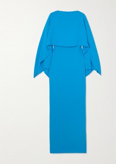 Solace London Yael Cape-effect Crepe Maxi Dress