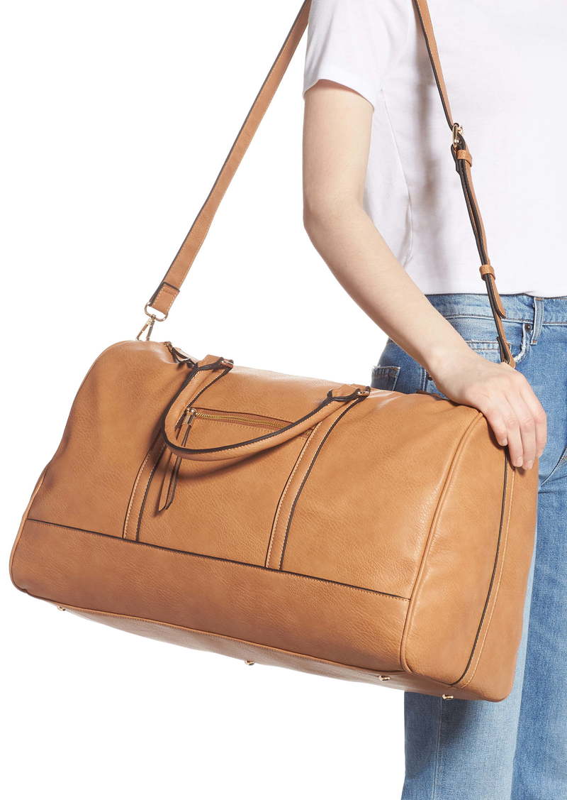 Sole society faux outlet leather weekend bag