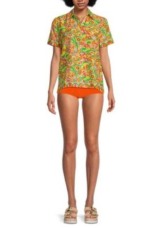 Solid & Striped Cabana Floral Cover Up Shirt