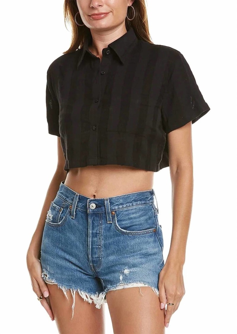 Solid & Striped Cropped Cabana Shirt In Blackout