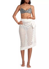Solid & Striped Knotted Eyelet Sarong