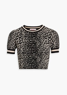 Solid & Striped - Cara cropped leopard jacquard-knit top - Animal print - XS