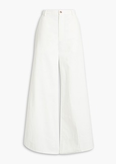 Solid & Striped - Cotton-twill wide leg pants - White - XS