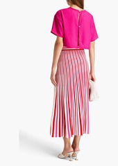 Solid & Striped - Cropped satin-crepe top - Pink - L