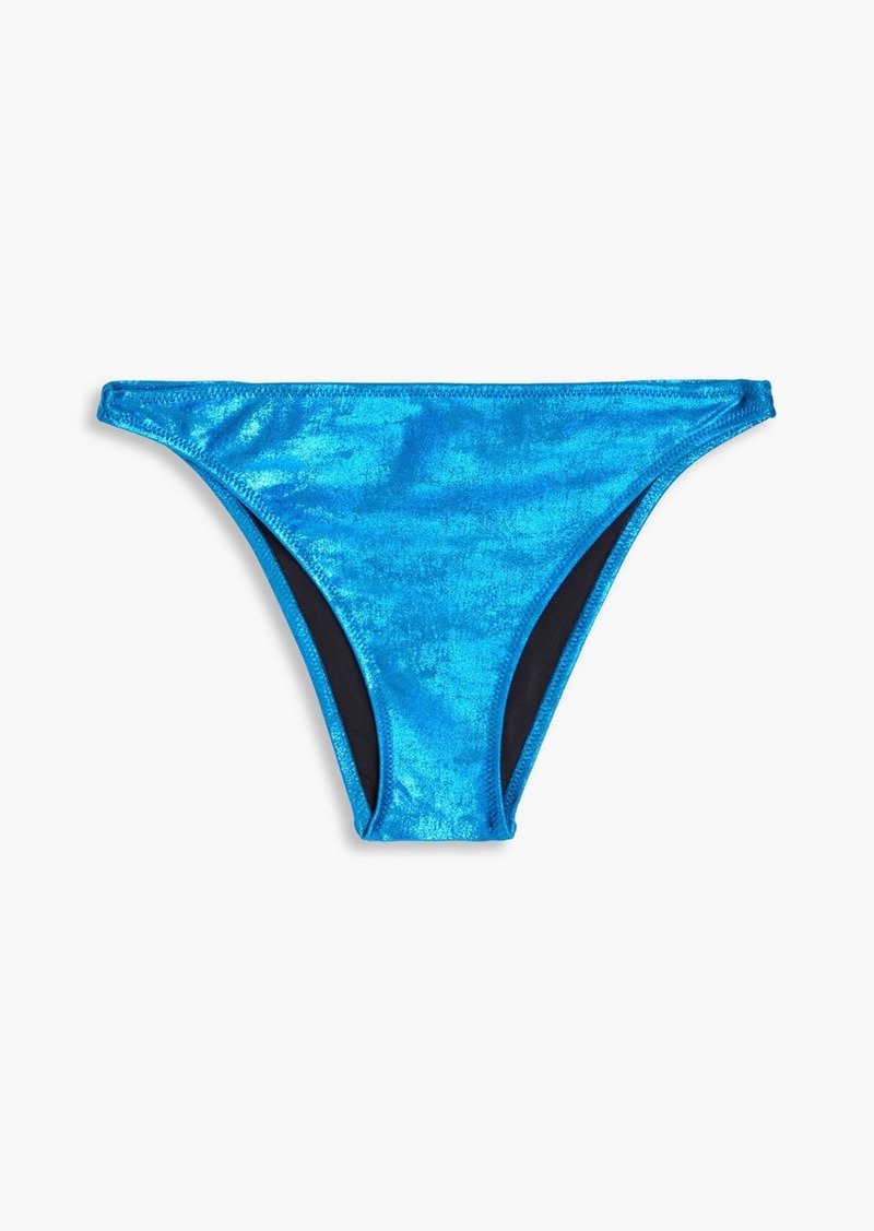 Solid & Striped - Elsa metallic low-rise bikini briefs - Blue - XS