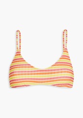 Solid & Striped - Rachel striped ribbed bikini top - Yellow - S