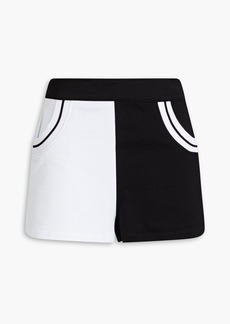 Solid & Striped - Sophie two-tone French cotton-blend terry shorts - Black - L