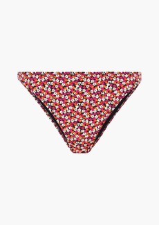 Solid & Striped - Tati floral-print high-rise bikini briefs - Red - XS