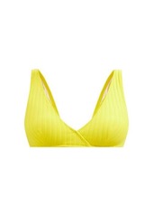 Solid & Striped - The Annie Ribbed Bikini Top - Womens - Yellow