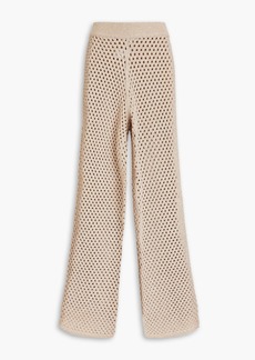 Solid & Striped - The Gretchen metallic crochet-knit wide-leg pants - Metallic - XS