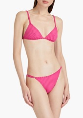 Solid & Striped - The Lulu ribbed recycled low-rise bikini briefs - Pink - L