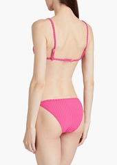 Solid & Striped - The Lulu ribbed recycled triangle bikini top - Pink - XS