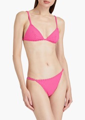 Solid & Striped - The Lulu ribbed recycled triangle bikini top - Pink - XS