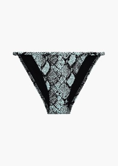 Solid & Striped - The Lulu snake-print stretch-jacquard low-rise bikini briefs - Animal print - XS