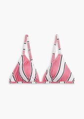Solid & Striped - The Lulu striped triangle bikini top - Pink - S