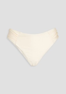 Solid & Striped - The Maisie ruched mid-rise bikini briefs - White - S